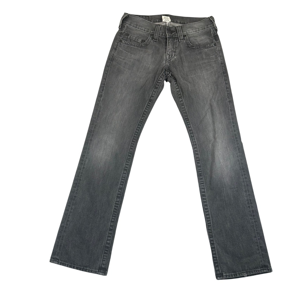 VTG True Religion Bobby Jeans Mens 30 Straight Leg Gray Faded Denim USA Made - Picture 2 of 12